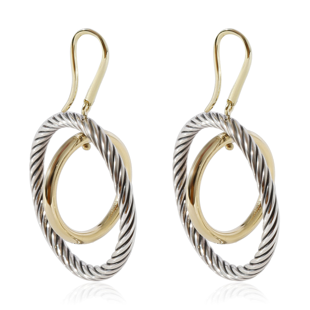 David Yurman Circle Mobile Earrings in 18k Yellow Gold/Sterling Silver