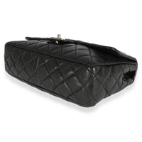 Black Quilted Goatskin Bijoux Chain Jumbo Single Flap Bag