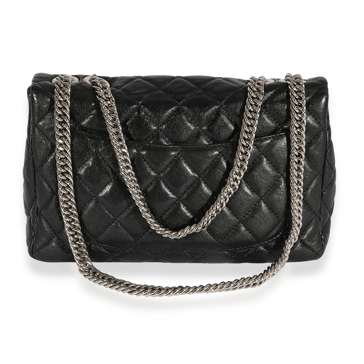Chanel Black Quilted Goatskin Bijoux Chain Jumbo Single Flap Bag, myGemma