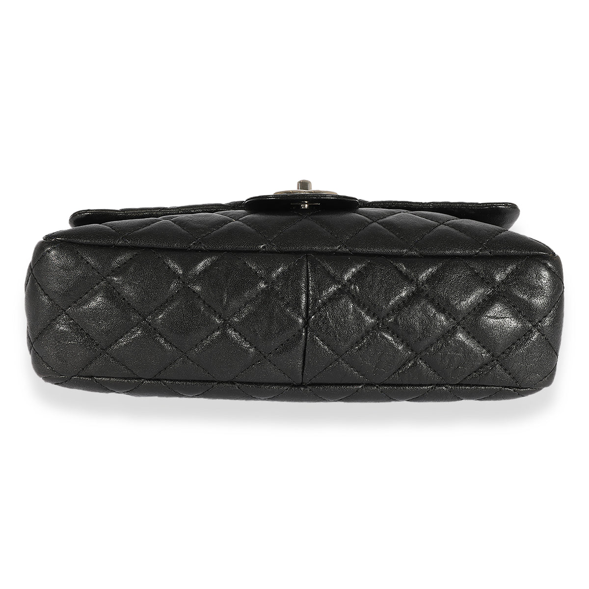 Black Quilted Goatskin Bijoux Chain Jumbo Single Flap Bag