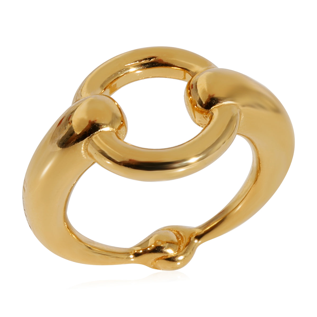 Hermes Gold Horse Bit Scarf Ring