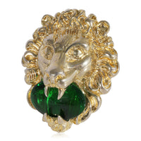 Gucci Green Crystal Lion Head Ring