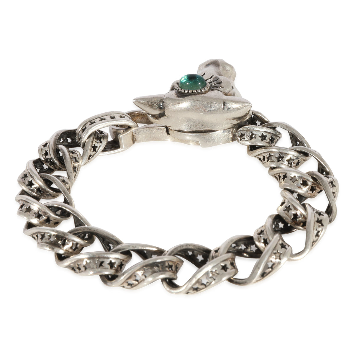 Gucci Anger Forest Bulls Head Link Bracelet in 925 Sterling Silver