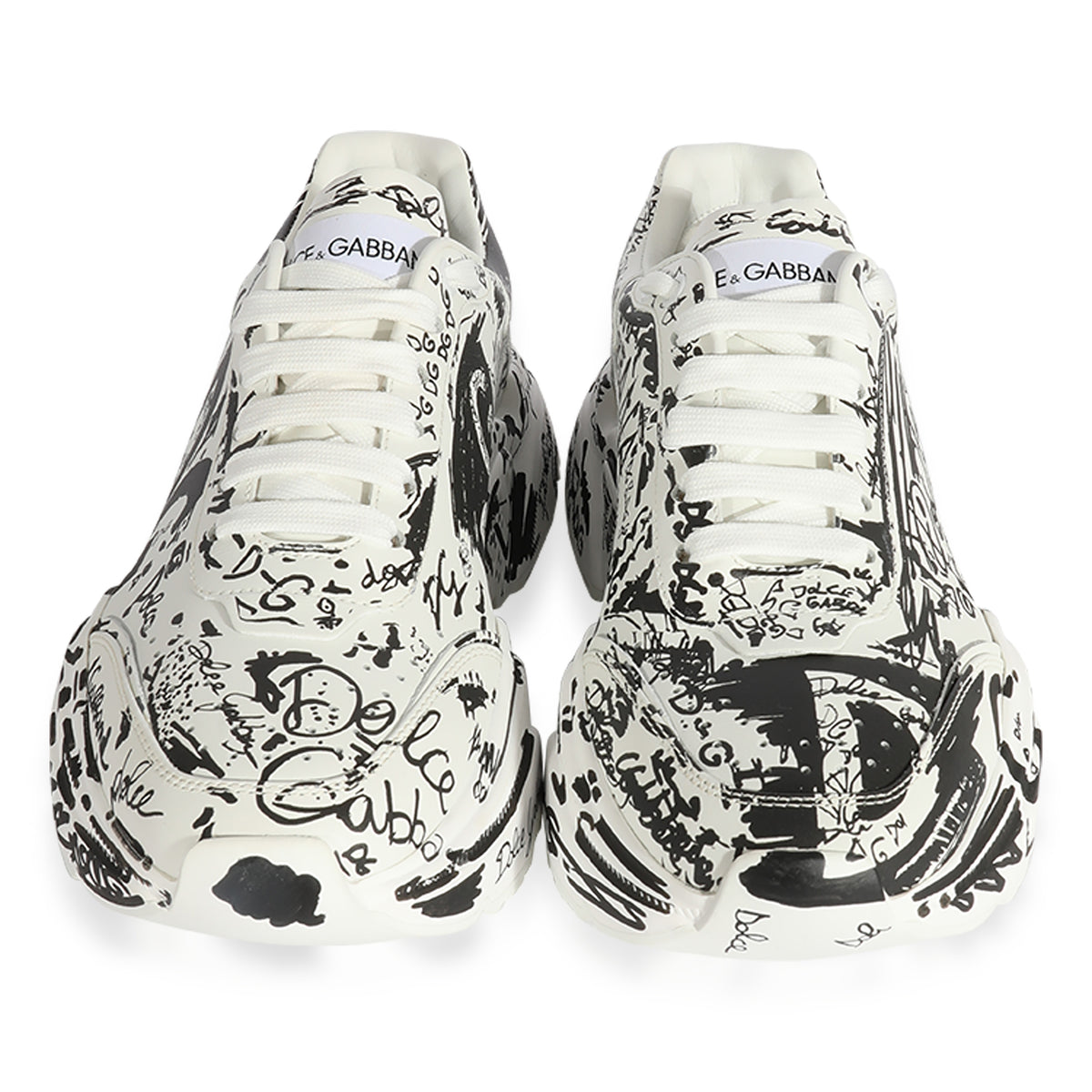 Dolce & Gabbana Hand-Painted Graffiti Calfskin Nappa Daymaster Sneakers