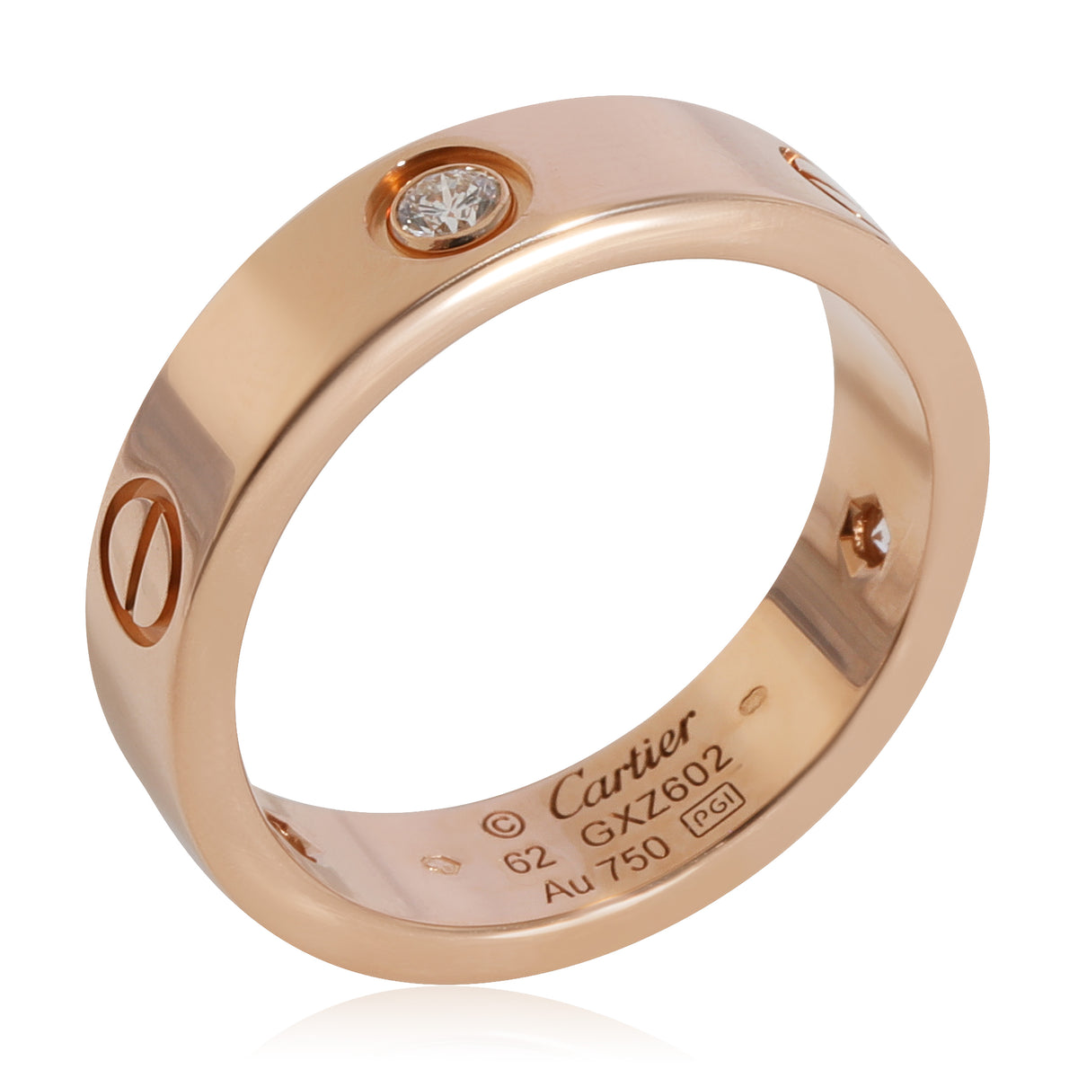 Cartier Love Diamond Ring in 18k Rose Gold 0.22 CTW