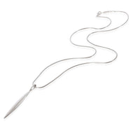 Tiffany & Co. Feather Pendant on a Snake Chain in 18K White Gold