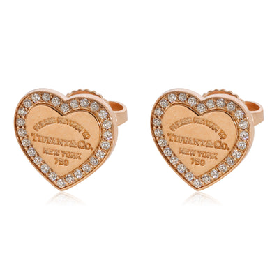 Tiffany & Co. Return To Tiffany Diamond Heart Earrings in 18k Rose Gold 0.26 CTW