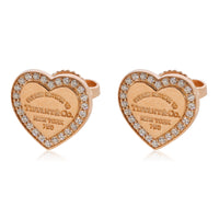 Tiffany & Co. Return To Tiffany Diamond Heart Earrings in 18k Rose Gold 0.26 CTW