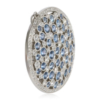 Tiffany & Co. Cobblestone Sapphire Diamond Pendant in Platinum 0.91 ctw