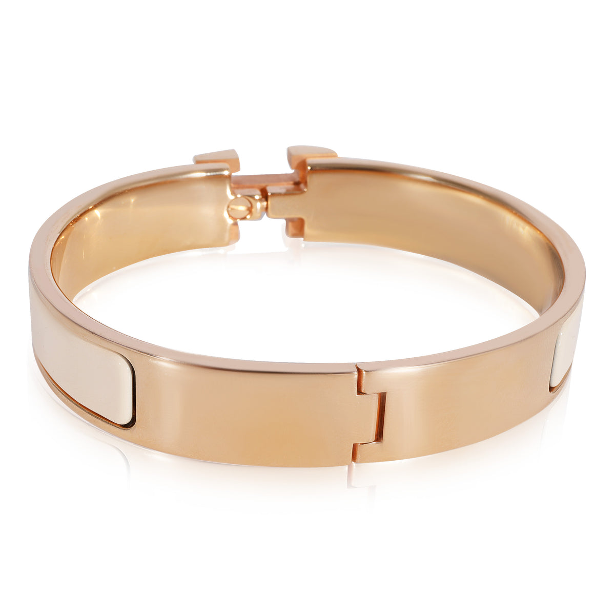 Hermes Clic H Beige Rose Gold Plated Bracelet, myGemma