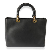 Christian Dior Black Leather Large Lady Dior Bag