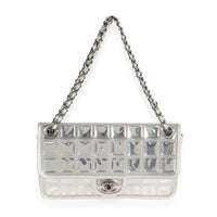 Chanel Silver PVC Leather Ice Cube Flap Bag