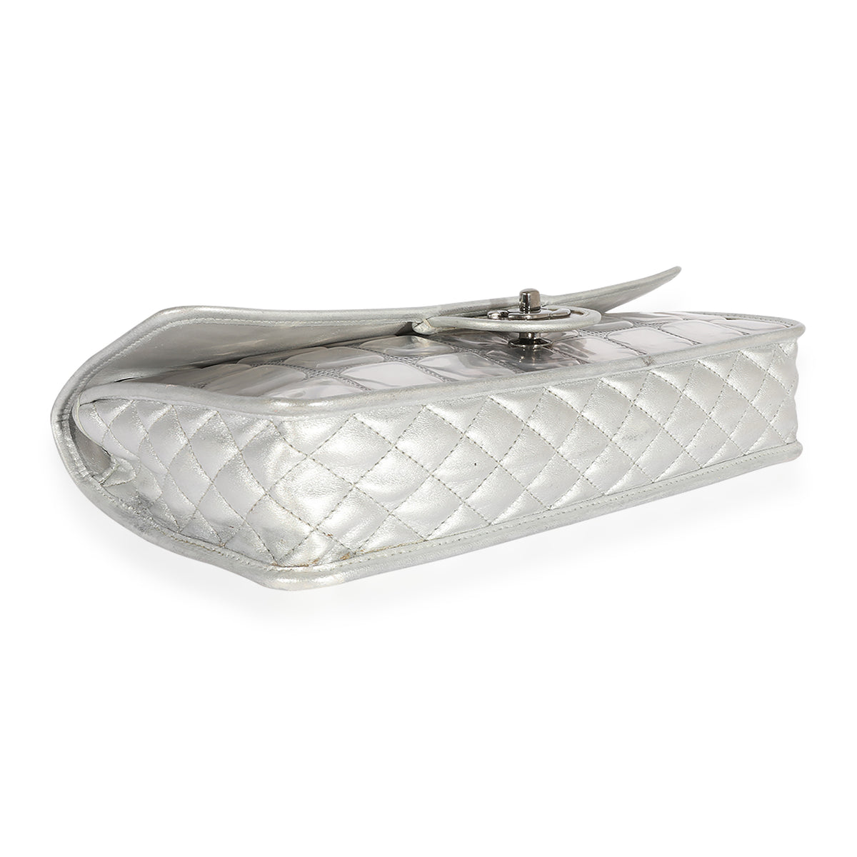 Chanel Silver Quilted Ice Cube Chocolate Bar Classic Chain Flap Bag Silvery  Leather ref.293496 - Joli Closet