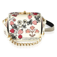 Alexander McQueen White & Multicolor Leather Embroidered Box 16