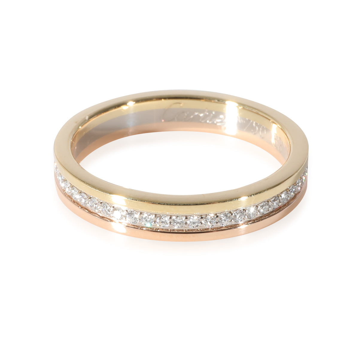 Cartier Vendome Louis Wedding Band in 18k 3 Tone Gold 0.23 CTW