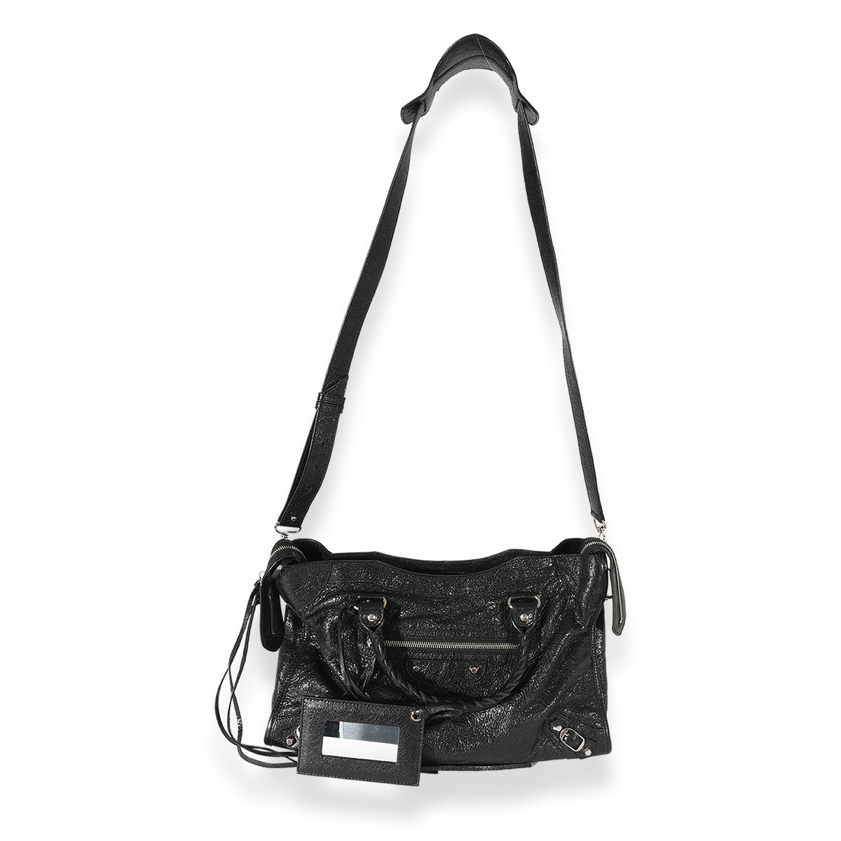 Balenciaga Black Crinkled Calfskin City Bag