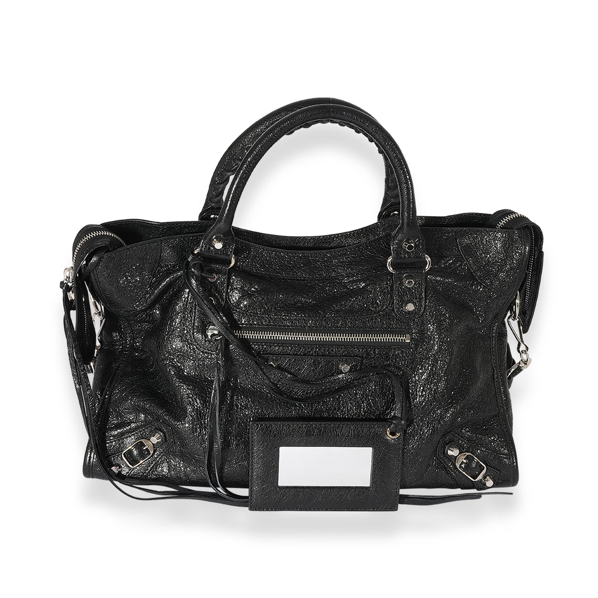 Balenciaga Black Crinkled Calfskin City Bag