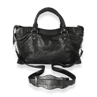 Balenciaga Black Crinkled Calfskin City Bag