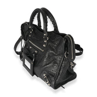 Balenciaga Black Crinkled Calfskin City Bag