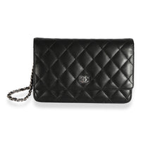 Chanel Black Quilted Lambskin Wallet on Chain