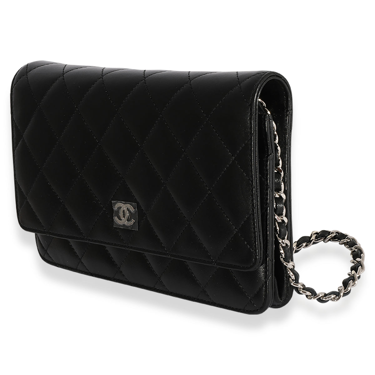 Chanel Black Quilted Lambskin Wallet on Chain