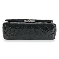 Chanel Navy Quilted Patent Leather Classic Jumbo Double Flap