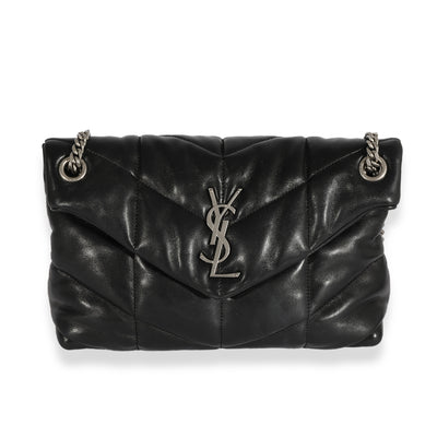 Saint Laurent Black Quilted Lambskin Small Loulou Puffer Bag