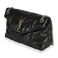 Saint Laurent Black Quilted Lambskin Small Loulou Puffer Bag