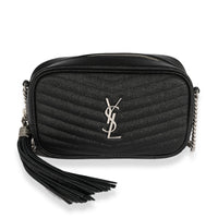 Saint Laurent Black Grain De Poudre Mini Lou Camera Bag