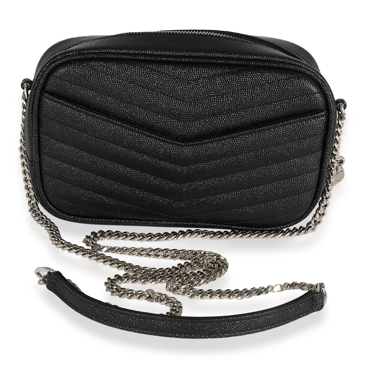 Saint Laurent Black Grain De Poudre Mini Lou Camera Bag