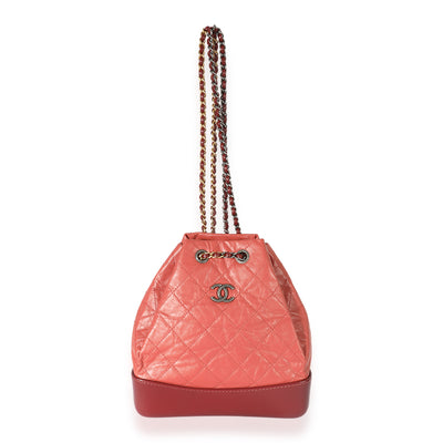 Chanel Raspberry Quilted Calfskin Small Gabrielle Backpack