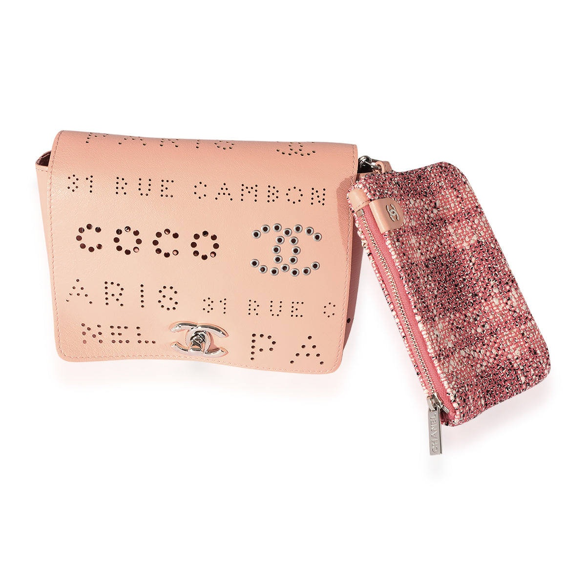Chanel Pink Leather CC Eyelets Belt Bag