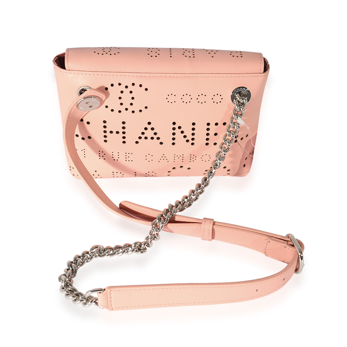 Chanel Pink Calfskin Perforated Logo Eyelets Cc Flap Bag