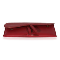 Christian Dior Red Ultramatte Calfskin Saddle Long Chain Wallet