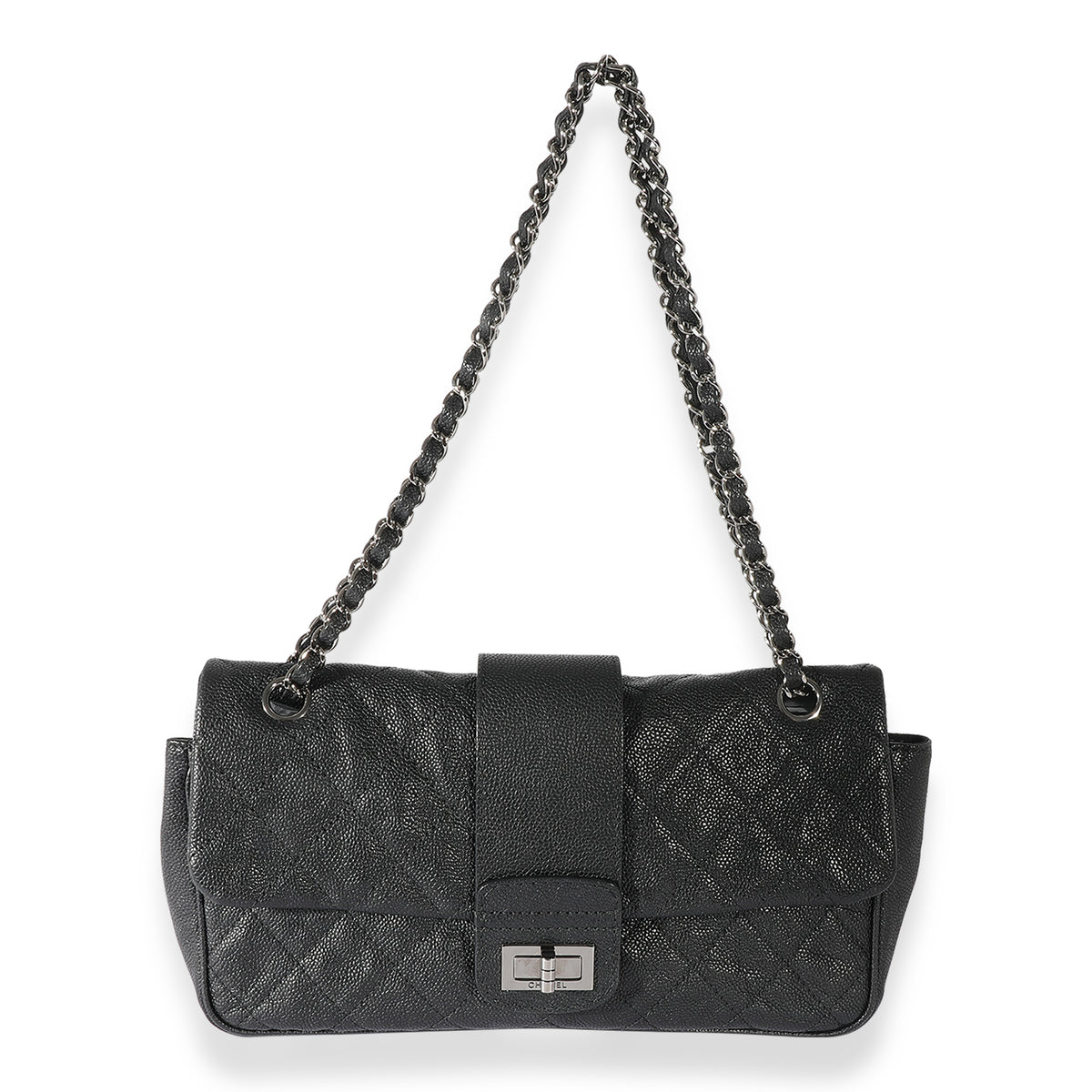 Chanel Black Quilted Caviar Reissue Strap Flap Bag