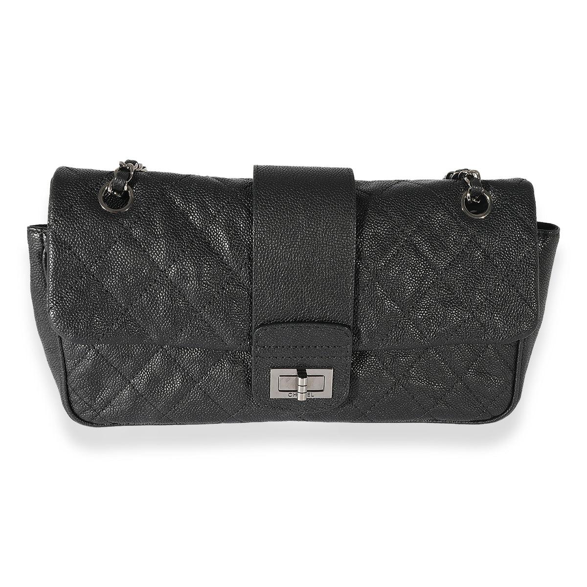 Chanel Black Quilted Caviar Reissue Strap Flap Bag