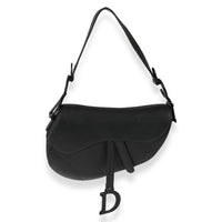 Dior Ultramatte Black Calfskin Saddle Bag