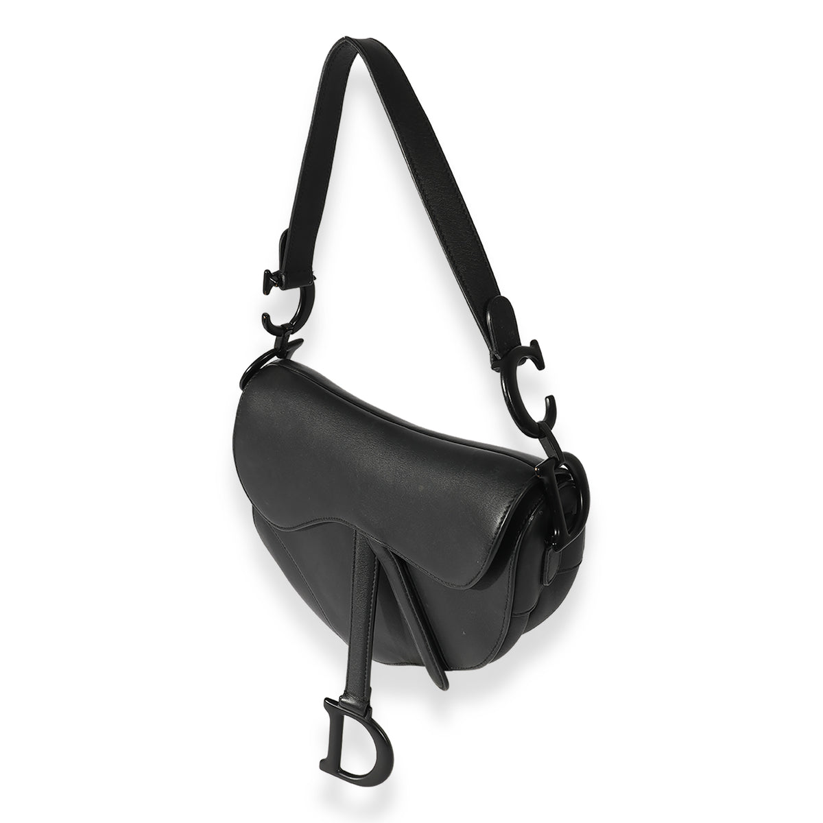 Dior Ultramatte Black Calfskin Saddle Bag