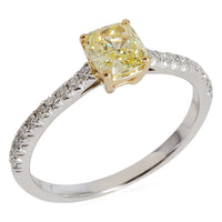 Tiffany Novo Fancy Yellow Diamond Engagement in 18k Gold/Platinum 0.92 CTW