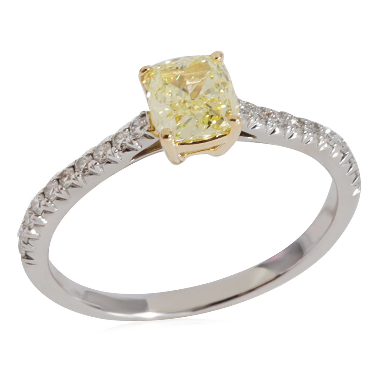 Tiffany Novo Fancy Yellow Diamond Engagement in 18k Gold/Platinum 0.92 CTW