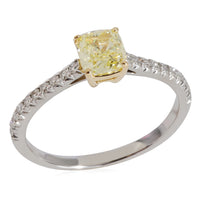 Tiffany Novo Fancy Yellow Diamond Engagement in 18k Gold/Platinum 0.92 CTW