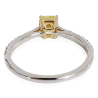 Tiffany Novo Fancy Yellow Diamond Engagement in 18k Gold/Platinum 0.92 CTW