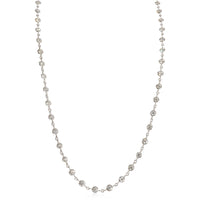 Steven B Fox Bezel Set Diamond Station Necklace in 950 Platinum 3.15 CTW