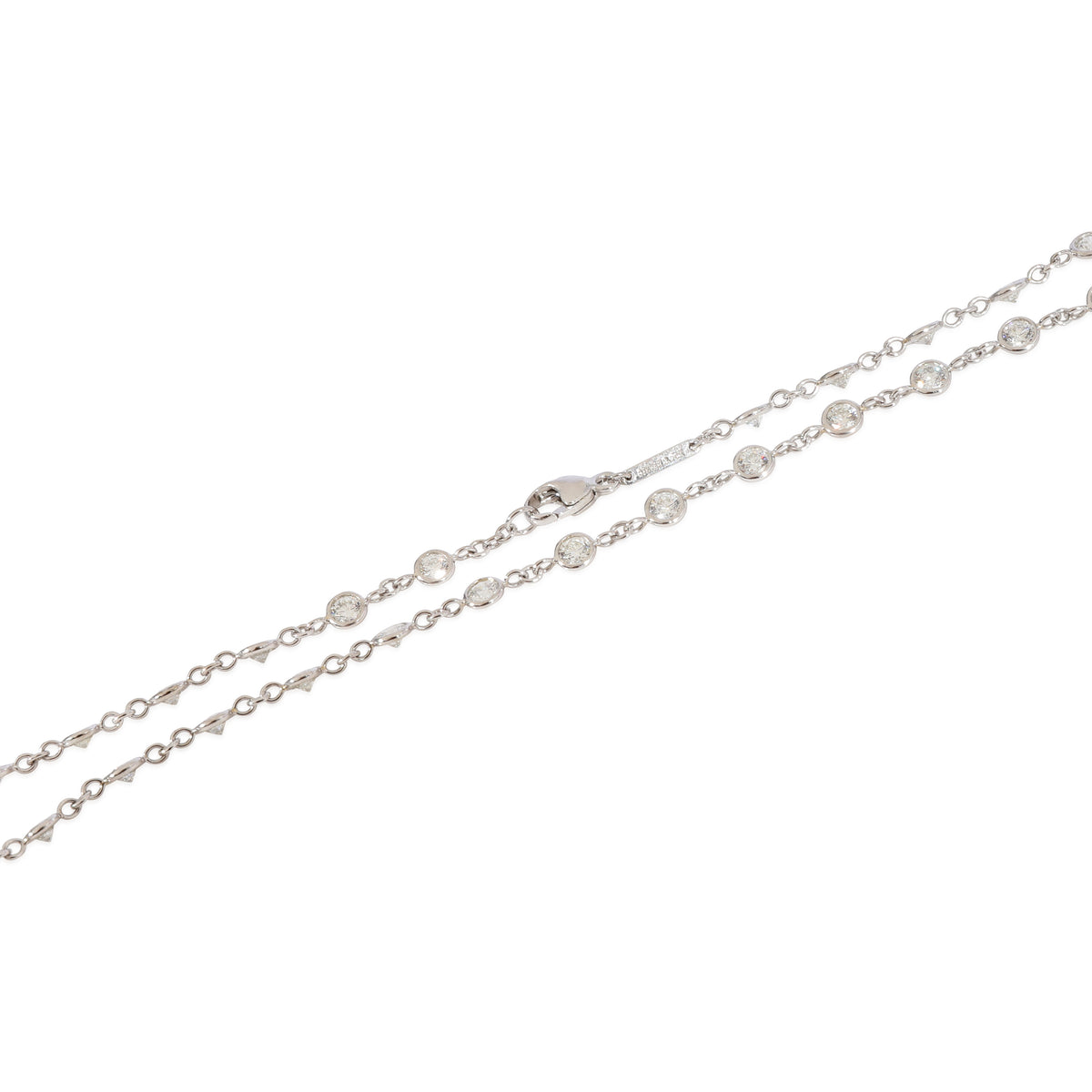 Steven B Fox Bezel Set Diamond Station Necklace in 950 Platinum 3.15 CTW