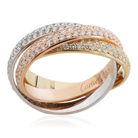 Cartier Trinity Diamond Band in 18K 3 Tone Gold 1.35 CTW