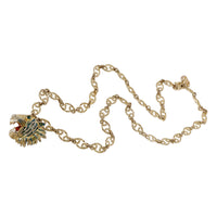 Gucci Gold Tone Rajah Roaring Tiger Pendant Necklace