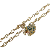 Gucci Gold Tone Rajah Roaring Tiger Pendant Necklace