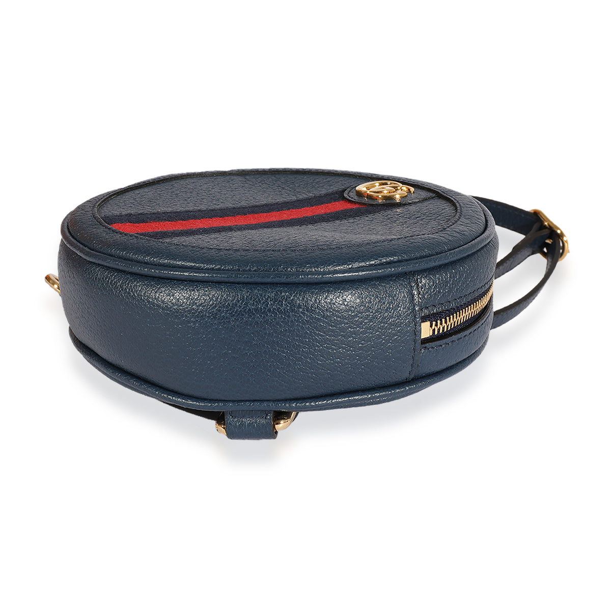 Gucci Navy Calfskin Ophidia Mini Round Backpack | myGemma