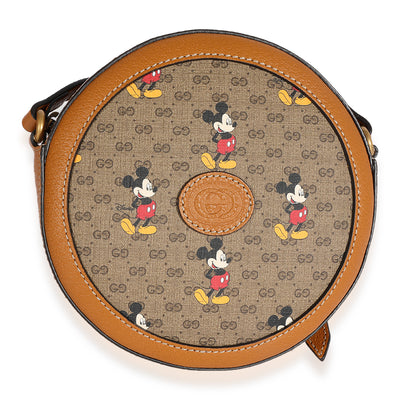 Gucci x Disney Vintage GG Supreme Mickey Mouse Mini Round Bag