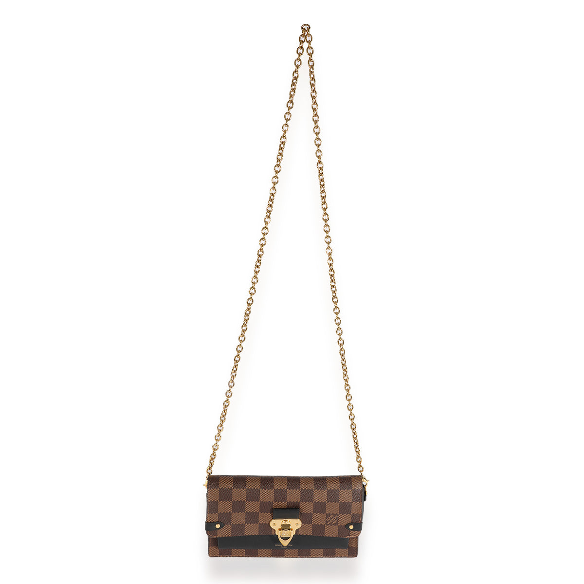 LV Louis Vuitton Damier Ebene Canvas Vavin Chain Wallet Bag